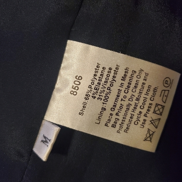 Navy Plaid Fully Lined Career Blazer Medium Navy/Green Classic - Picture 8 of 12